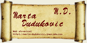 Marta Duduković vizit kartica